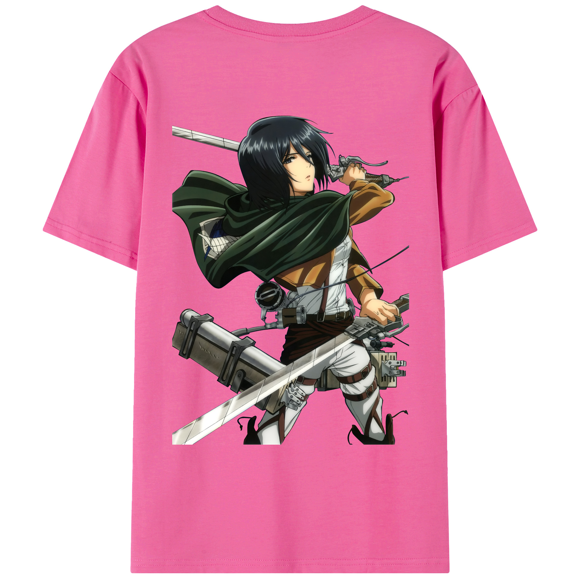 （画像用） 進撃の巨人 ミカサ·アッカーマン Attack on Titan Mikasa Ackerman レディース半袖Tシャツ(バックプリント)